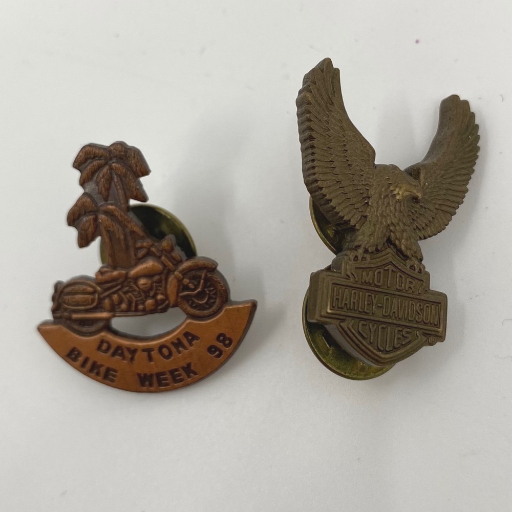 Harley-Davidson‎ Eagle Logo & Daytona Bike Week 98 Vintage Lapel Pins Set of 2